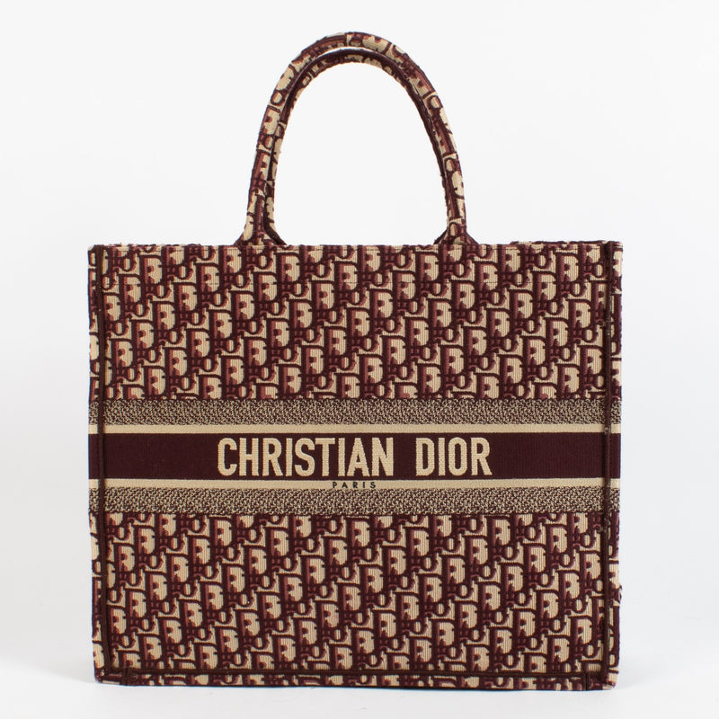 Christian Dior Burgundy Oblique Large Book Tote