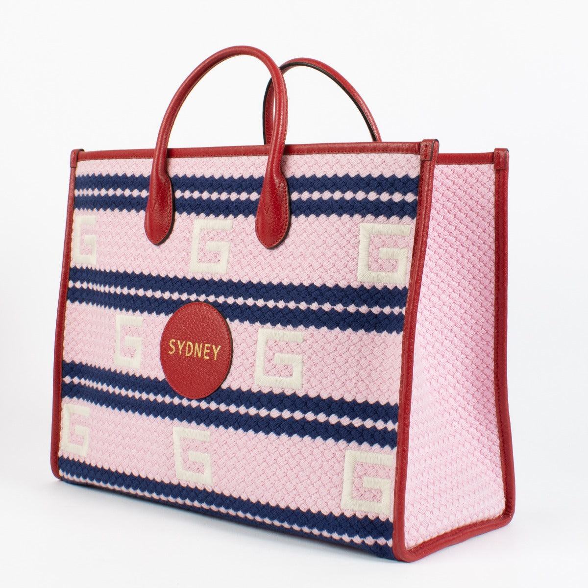 shop 100% authentic second hand Gucci Pink Sydney Striped Tote Bag on Labellov.com