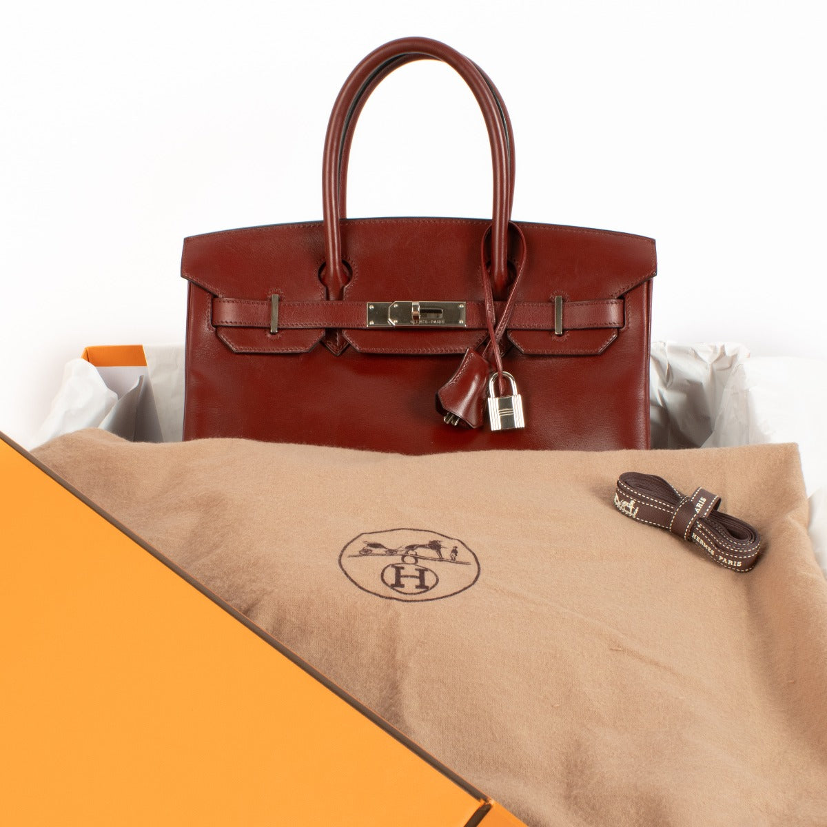 Hermès Birkin 30 Rouge H Box PHW