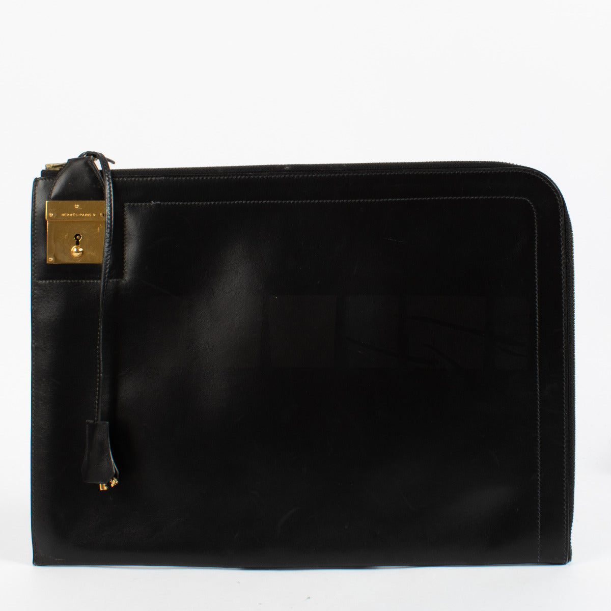 Hermès Navy Blue Box Porte-Documents Clutch
