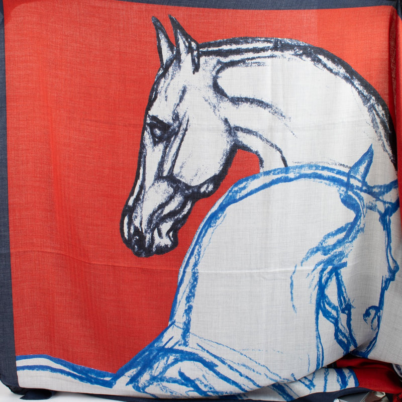 Hermès Chevaux au Pre 140 Shawl