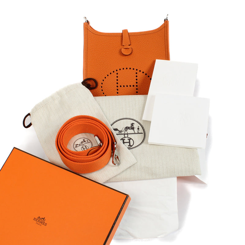 Hermès Evelyne 16 Amazone Taurillon Clemence Orange for the best price at Labellov secondhand luxury in Antwerp and Knokke