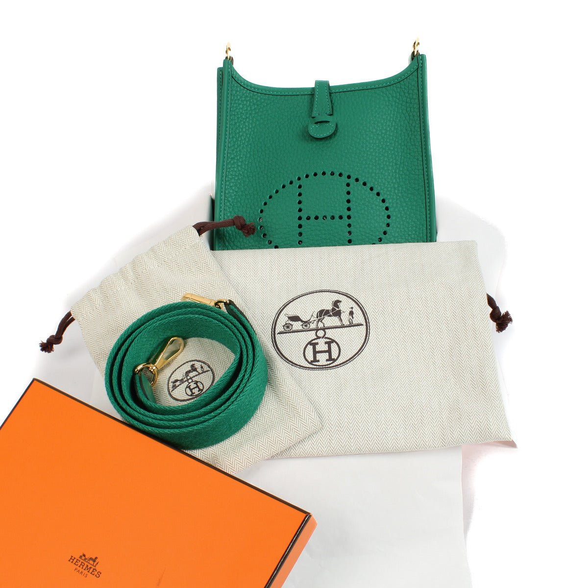 Hermès Evelyne 16 Vert Vertigo Taurillon Clemence GHW