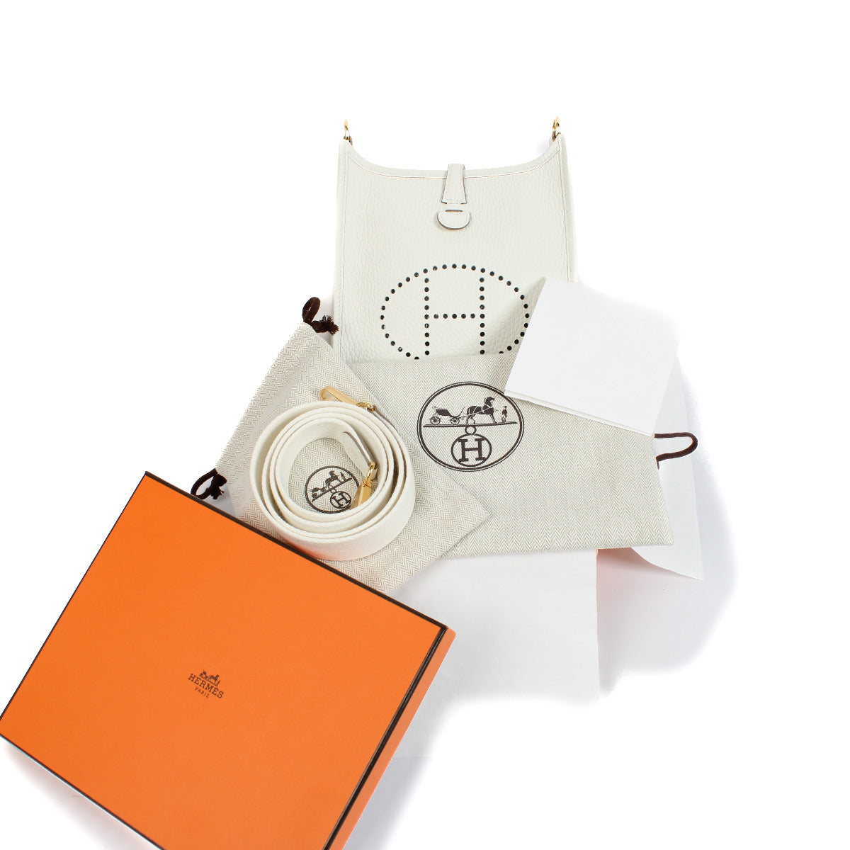 Hermès Evelyne 16 Taurillon Clemence New White