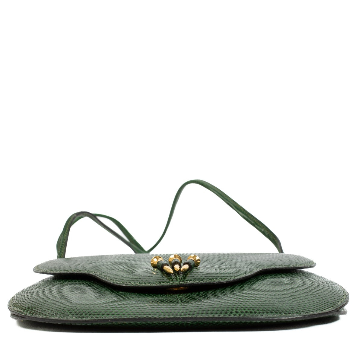 Hermès Vintage Green Lizard Golf Tee Flap Bag