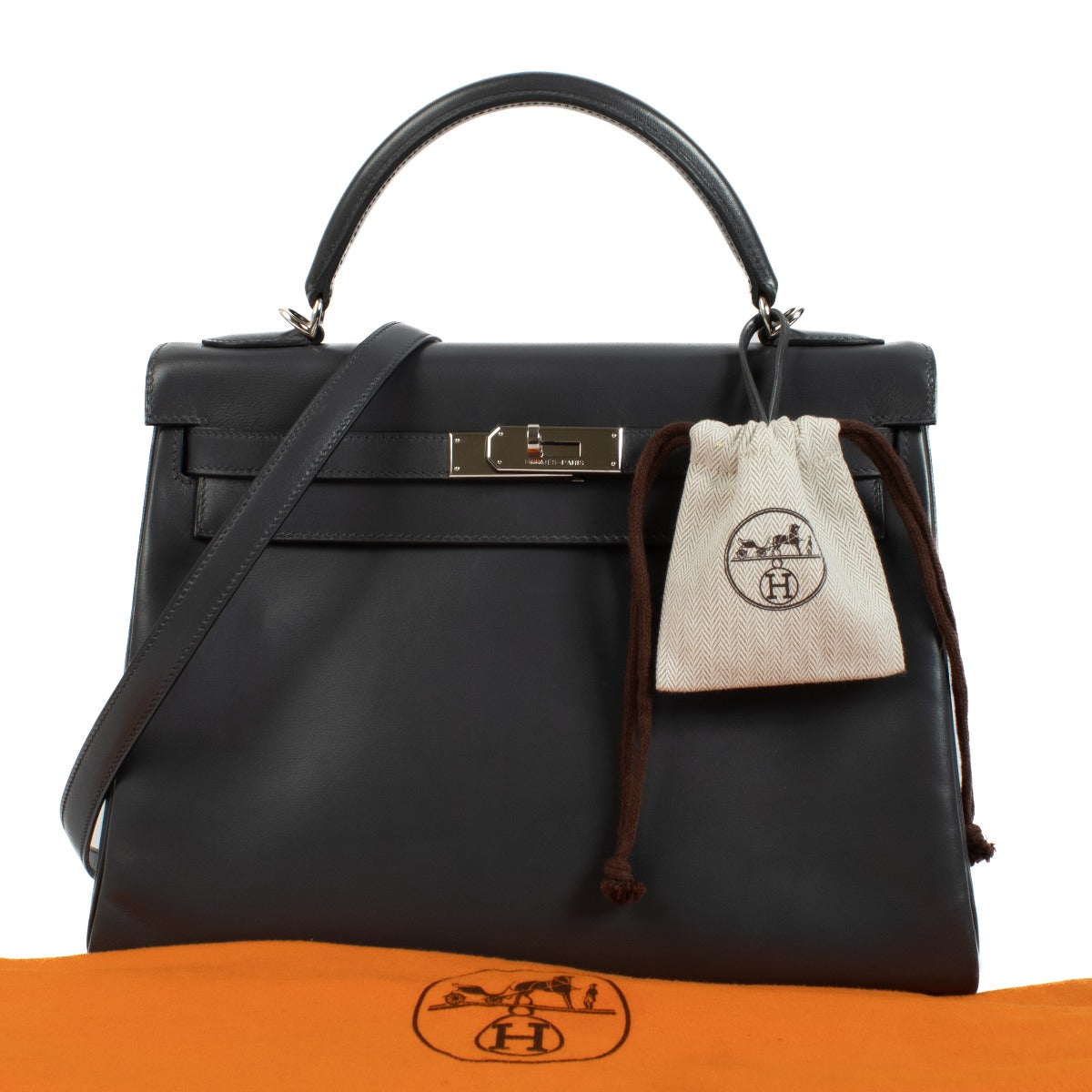 Hermès Kelly 32 Ardoise Box PHW