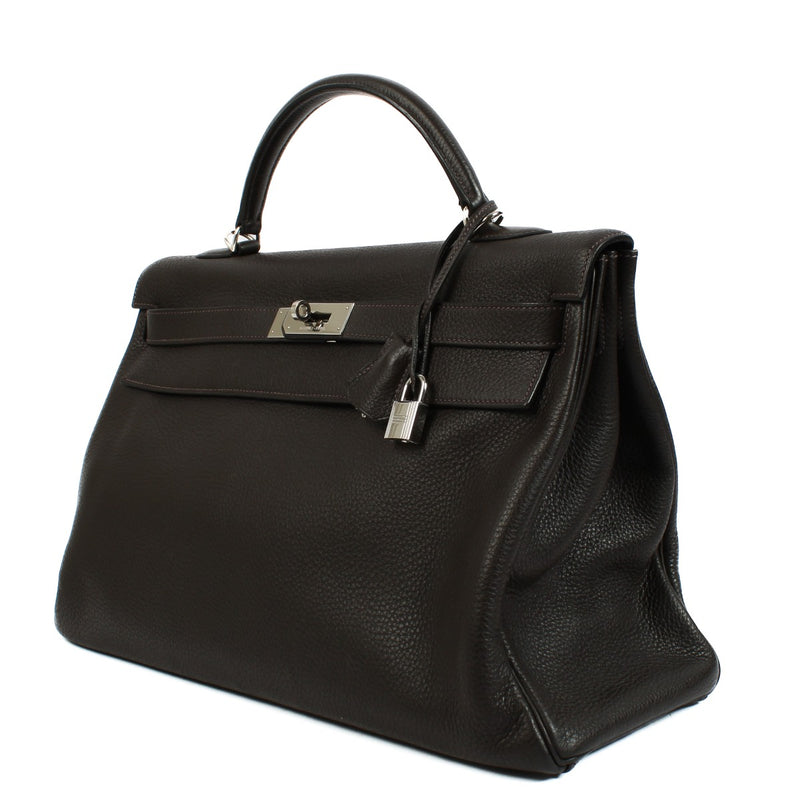 Hermès Kelly 40 Ebene Clemence PHW