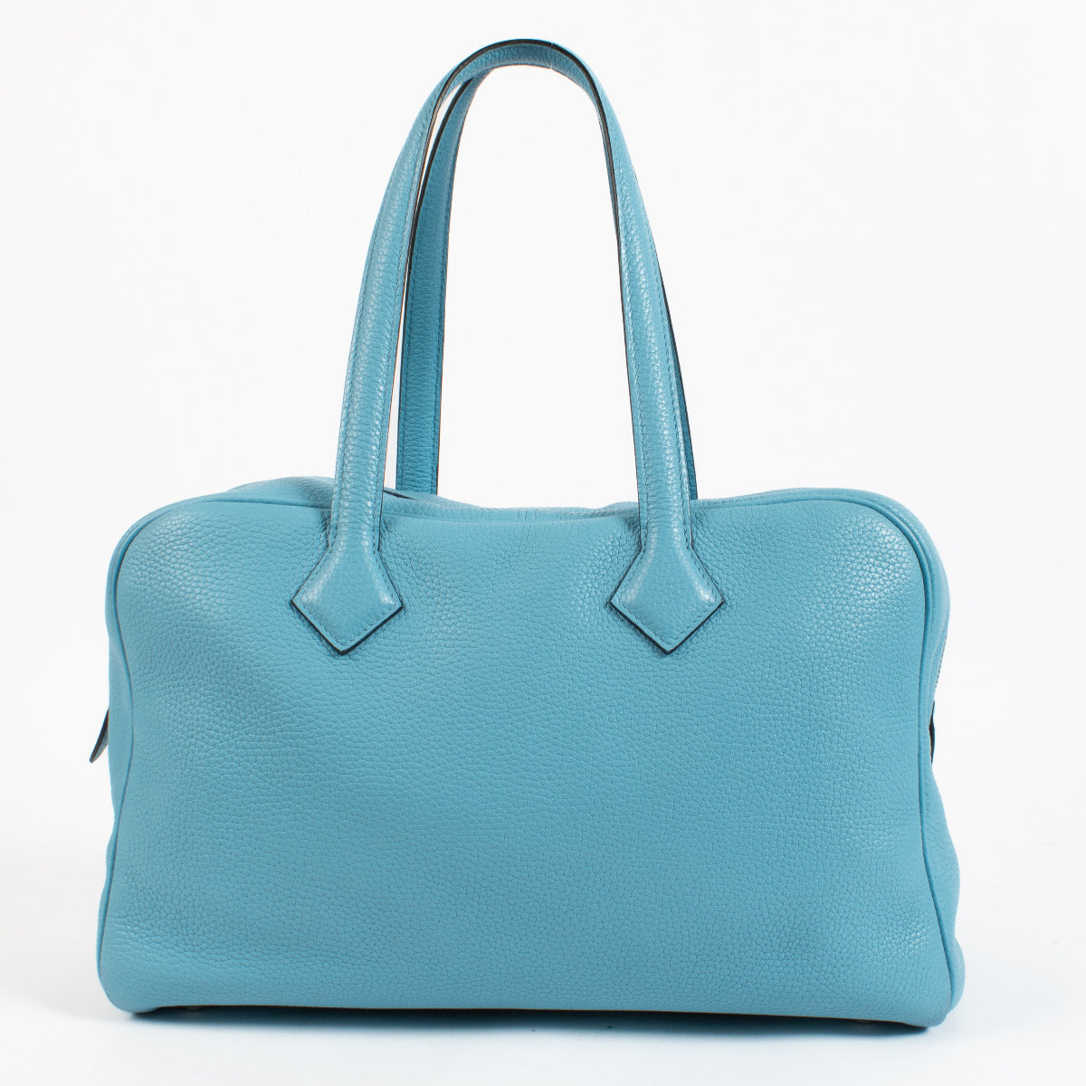 Hermès Victoria II 35 Bleu Celeste Clemence Bag