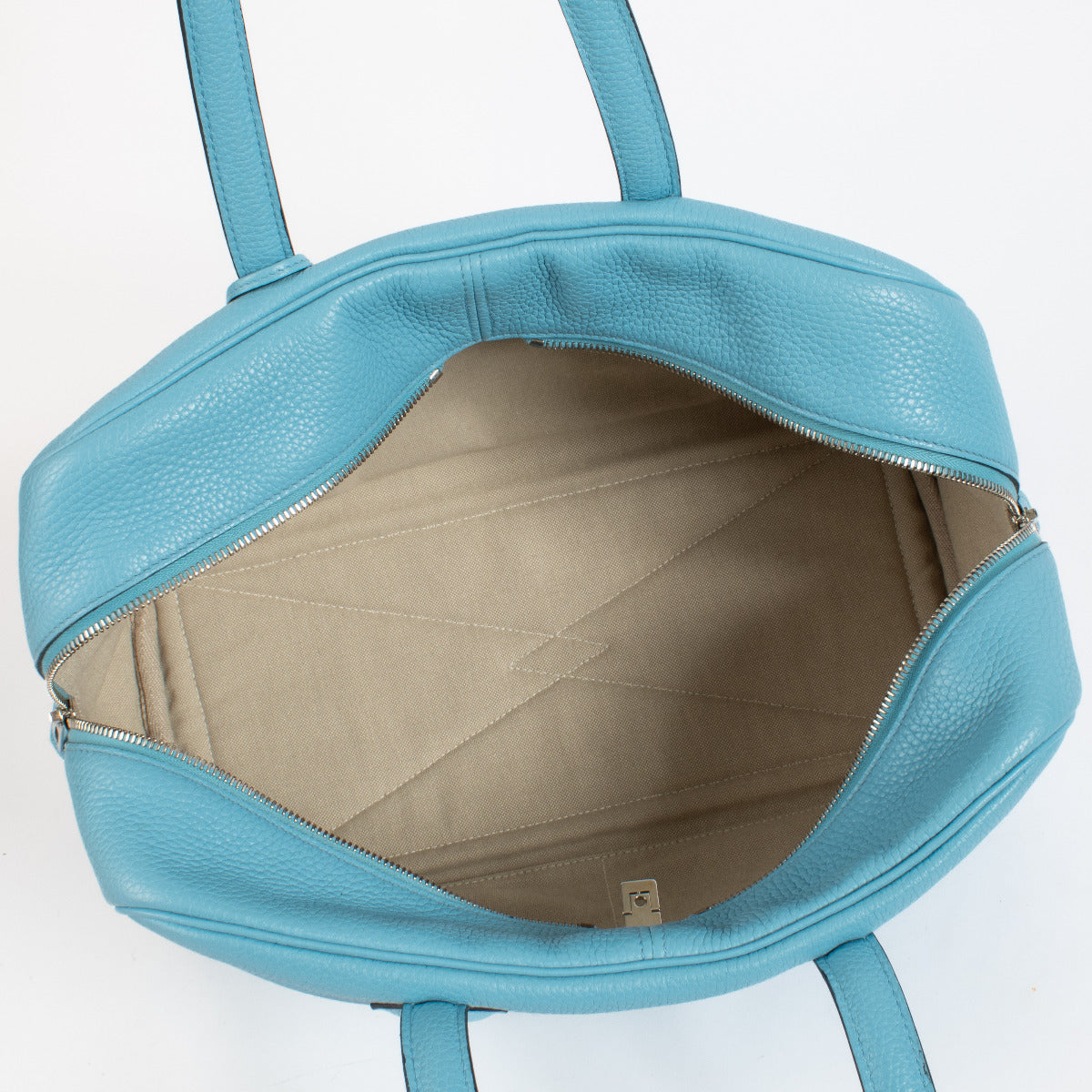 Hermès Victoria II 35 Bleu Celeste Clemence Bag