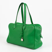 Hermès Victoria 35 Vert Bamboo Clemence Taurillon Bag aan de beste prijs bij Labellov