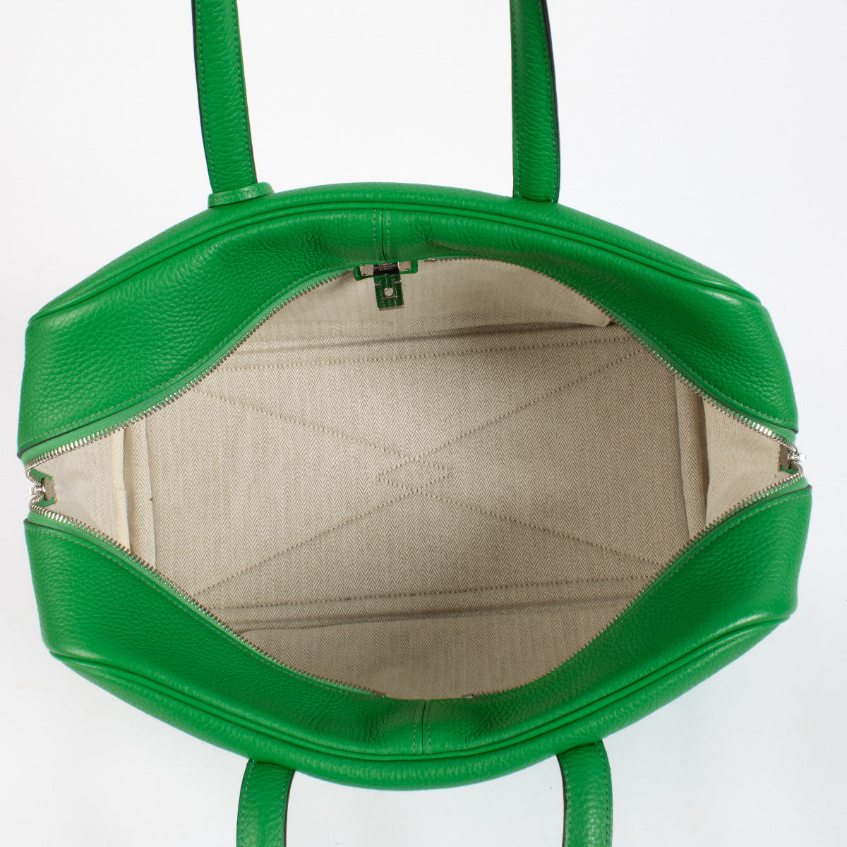Hermès Victoria II 35 Vert Bamboo Clemence Tas