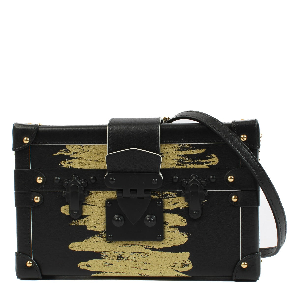 Louis Vuitton Black Calfskin Golden Light Petite Malle