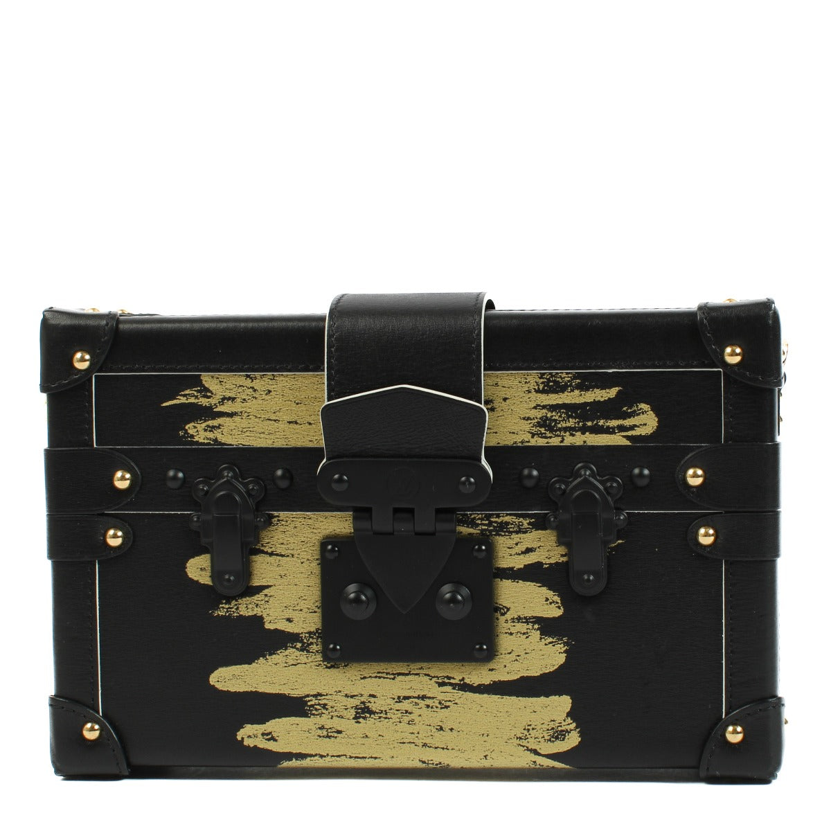 Louis Vuitton Black Calfskin Golden Light Petite Malle