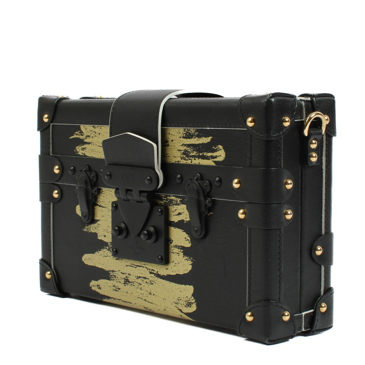 Louis Vuitton Black Calfskin Golden Light Petite Malle