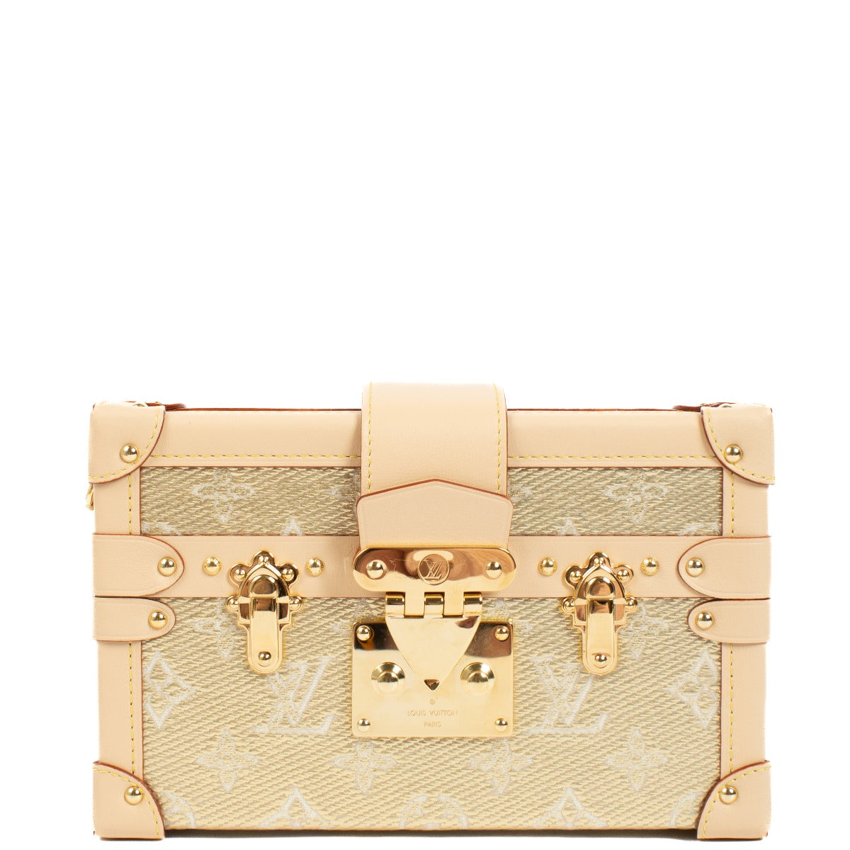 Louis Vuitton Gold Denim Petite Malle Bag