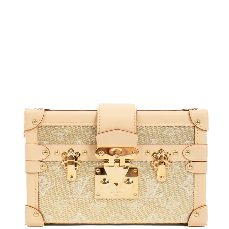 Louis Vuitton Gold Denim Petite Malle Bag