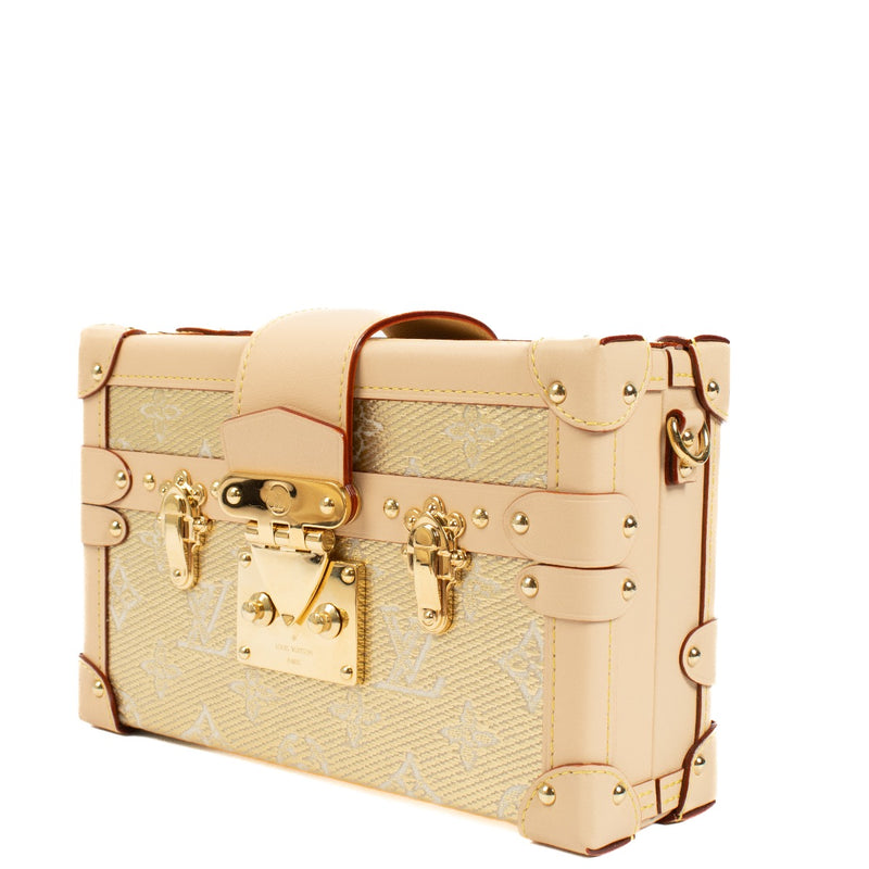 Louis Vuitton Gold Denim Petite Malle Bag