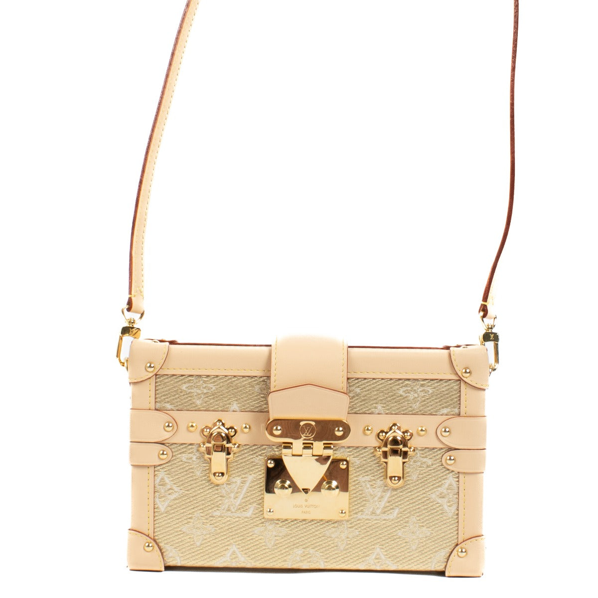 Louis Vuitton Gold Denim Petite Malle Bag