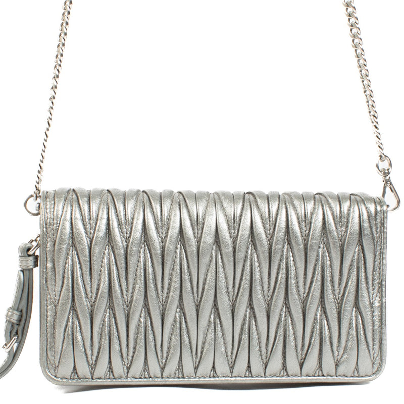 Authentic second hand Miu Miu Silver Matelasse Bag on Labellov.com