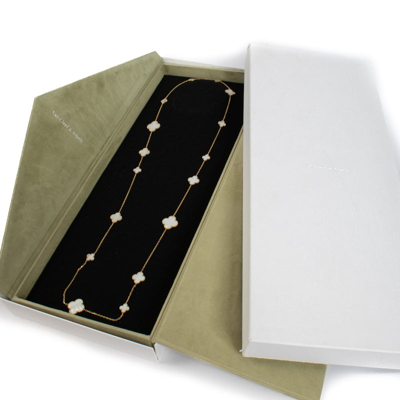 Van Cleef & Arpels Mother-of-Pearl Magic Alhambra Long Necklace, 16 Motifs