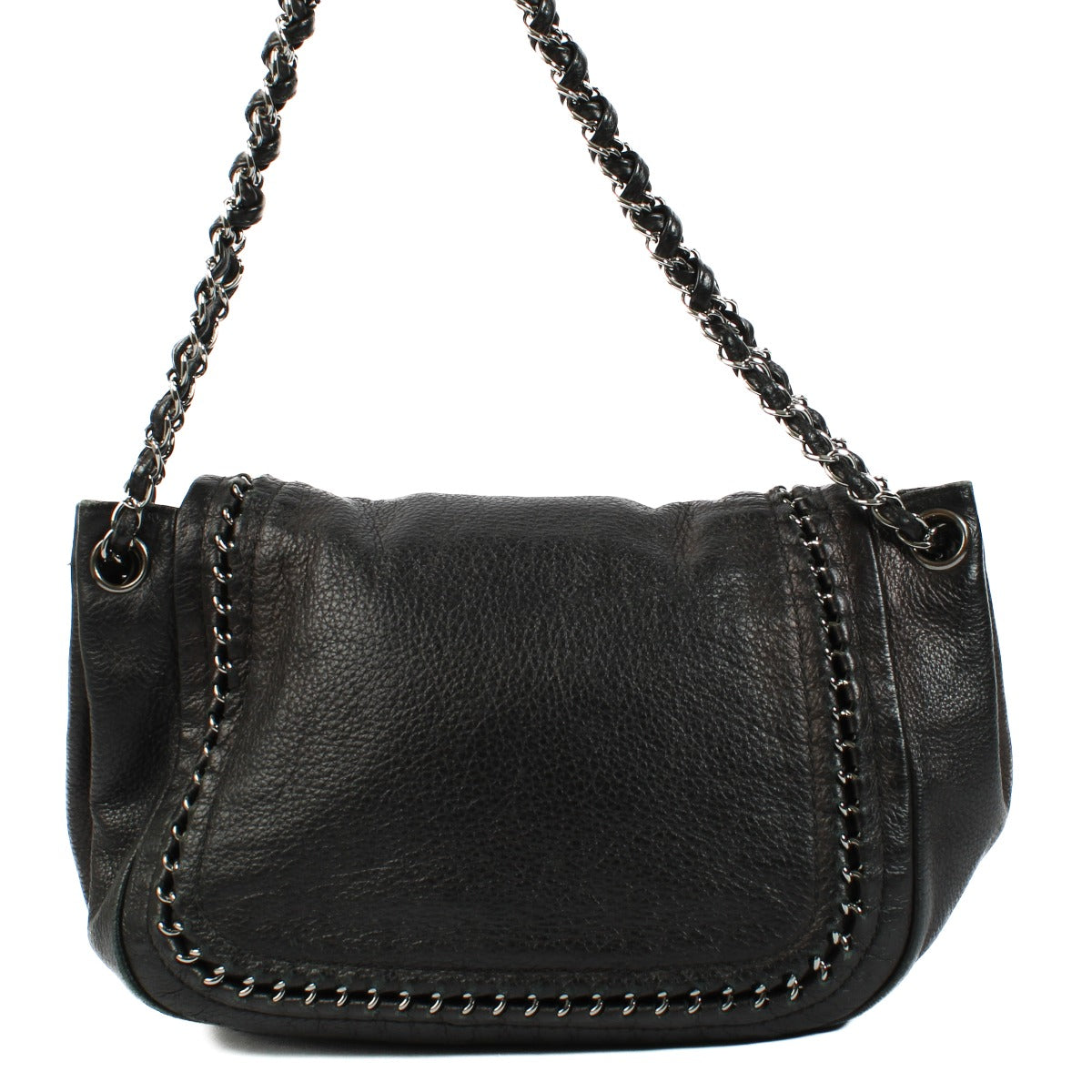 Sac à rabat accordéon Chanel Black Lux Ligne