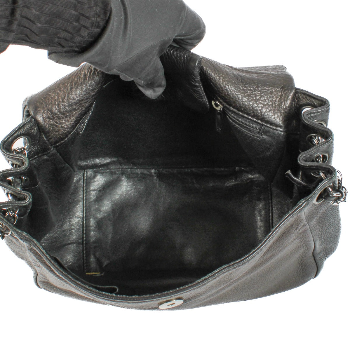 Sac à rabat accordéon Chanel Black Lux Ligne