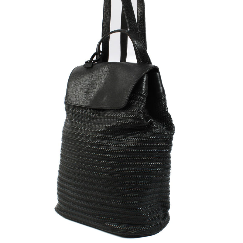 Delvaux Black Tissage Côtelé Antilles Backpack