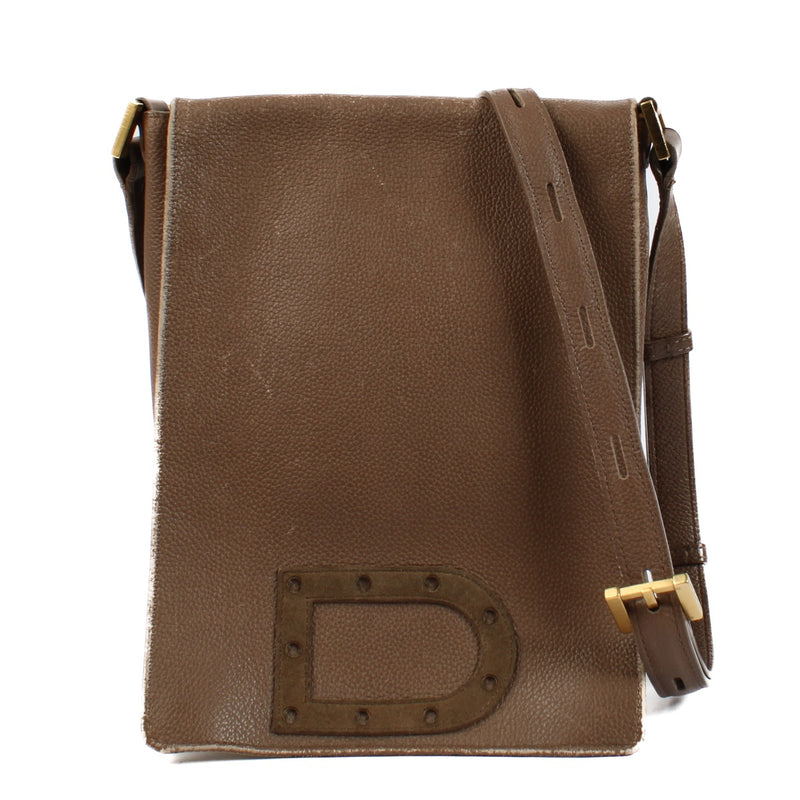 Shop 100% authentic secondhand Delvaux Taupe Louise Baudrier PM Shoulder Bag on Labellov.com