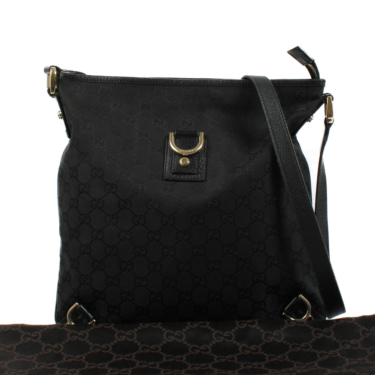 Gucci Black GG Canvas Crossbody Bag