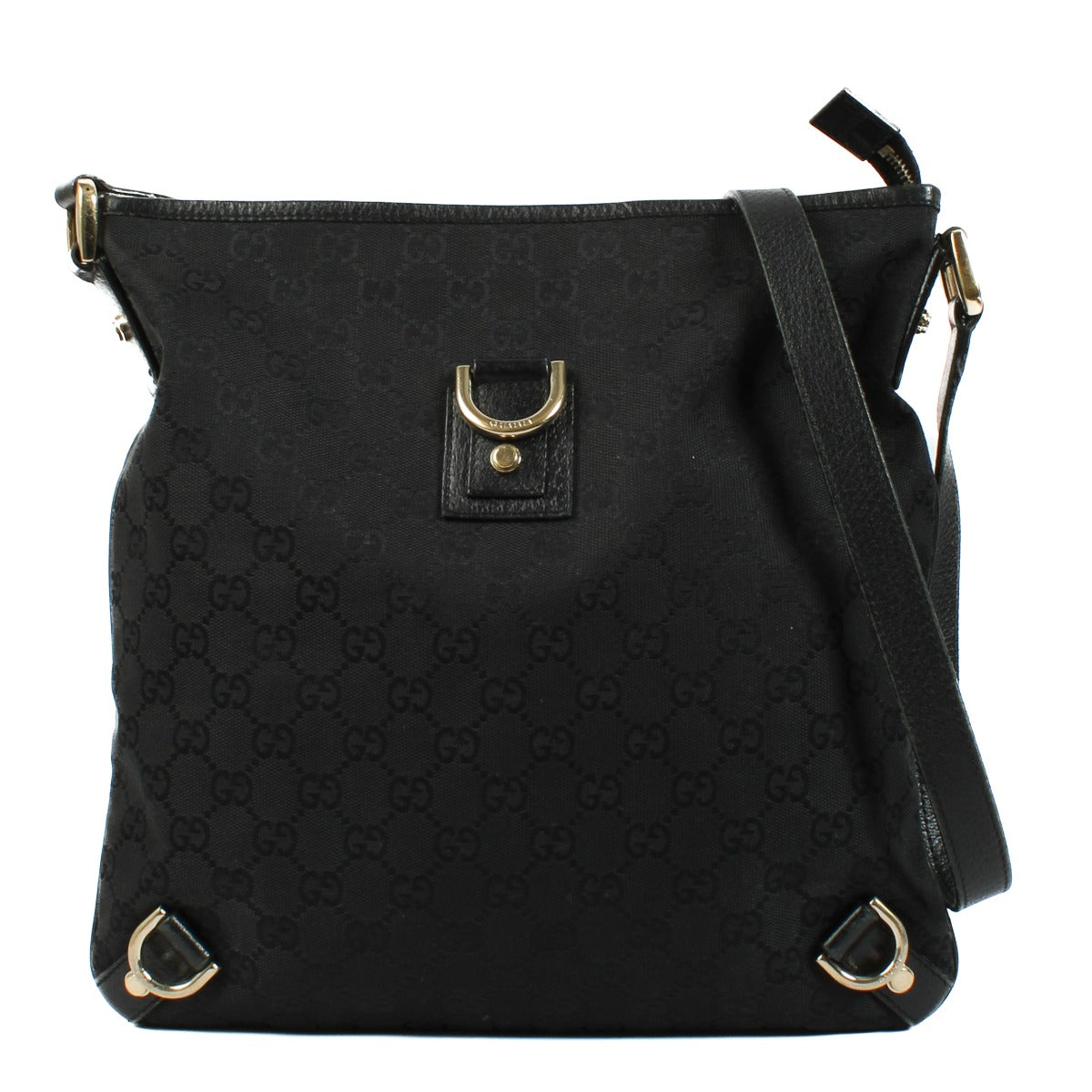 Gucci Black GG Canvas Crossbody Bag