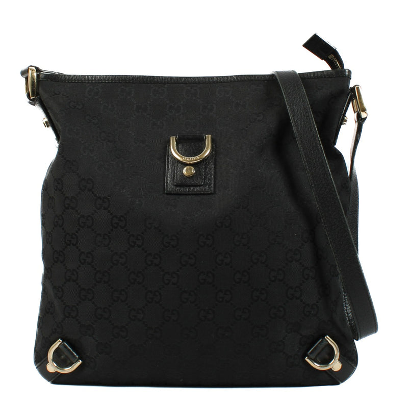 Gucci Black GG Canvas Crossbody Bag