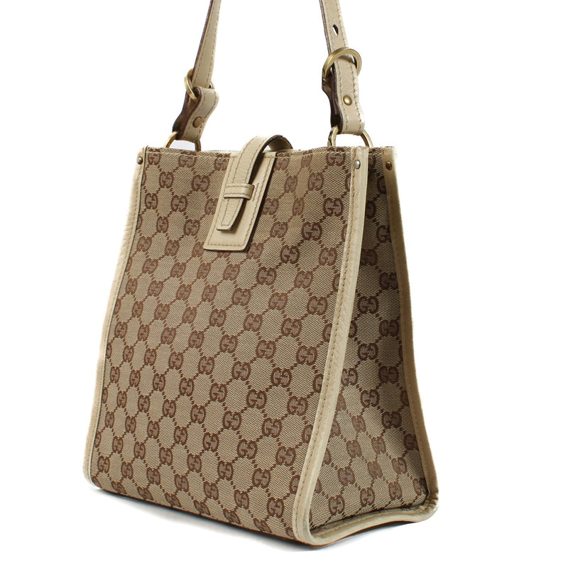 Gucci GG Canvas White Shoulder Bag