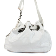 Shop 100% authentic secondhand Christian Dior White Vinyl Cannage Drawstring Shoulder Bag on Labellov.com
