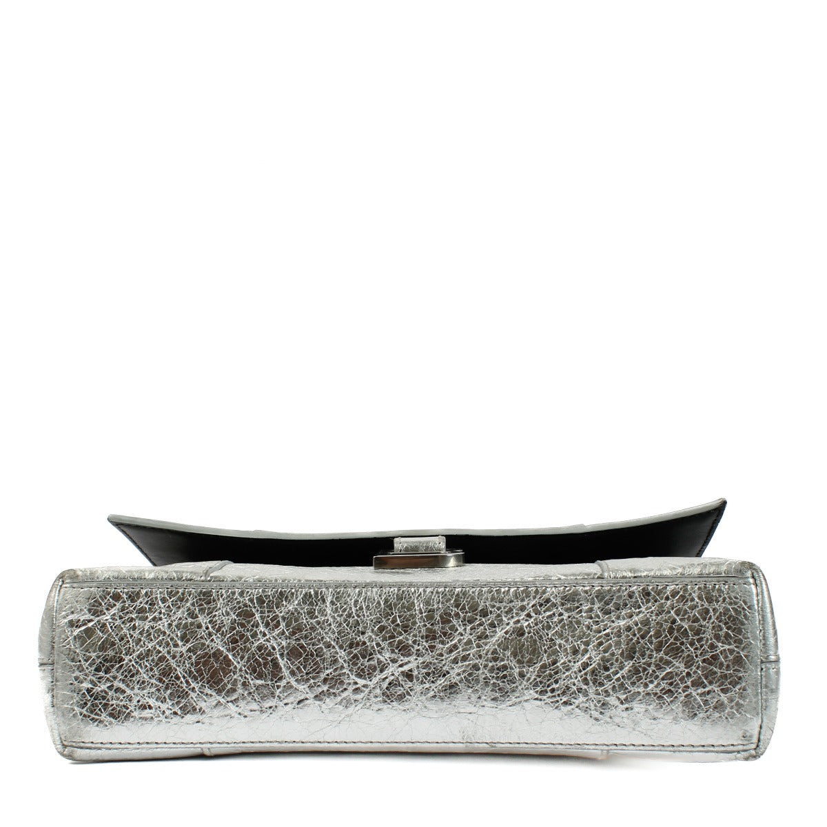 Balenciaga Metallic Silver Calfskin Downtown XS Chain Bag