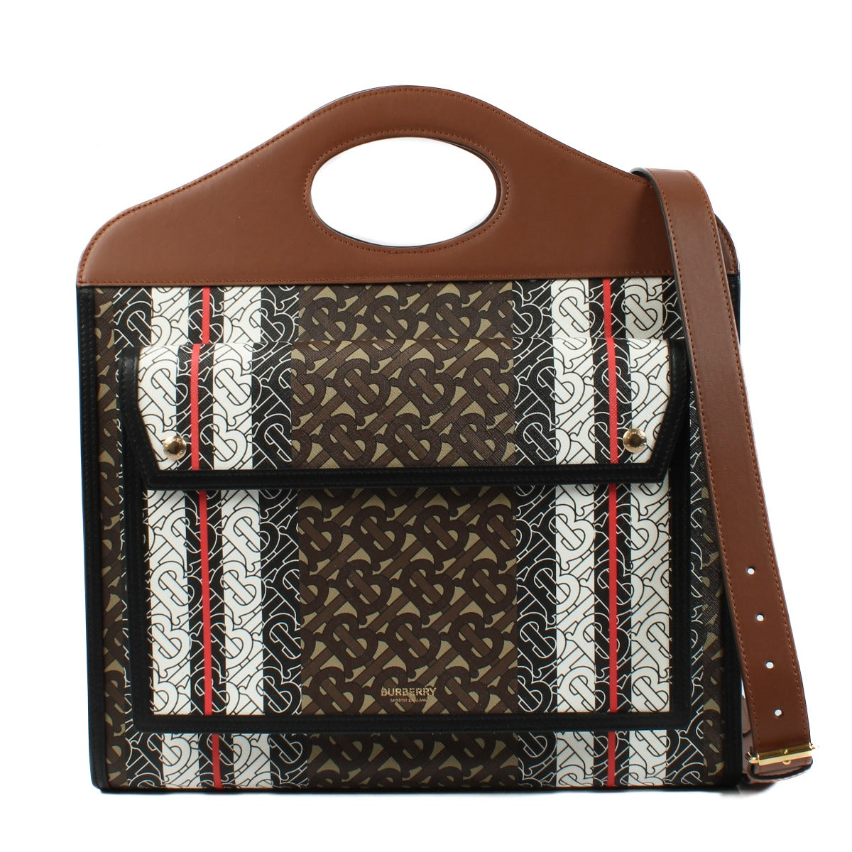 Burberry Monogram Canvas Medium Pocket Tote Bag