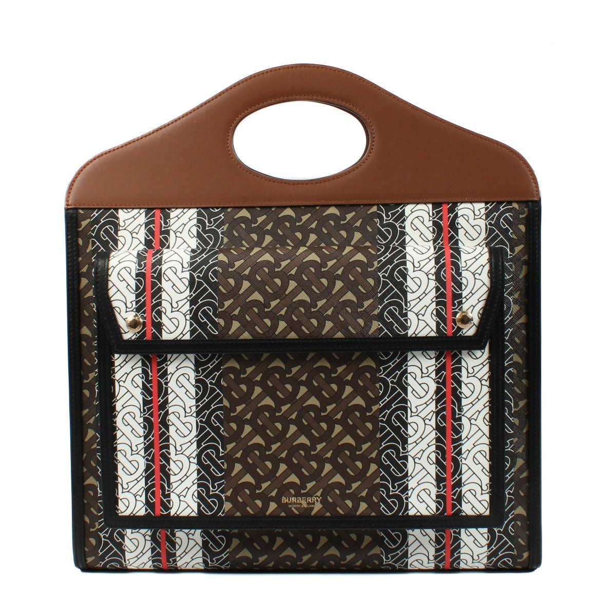 Burberry Monogram Canvas Medium Pocket Tote Bag