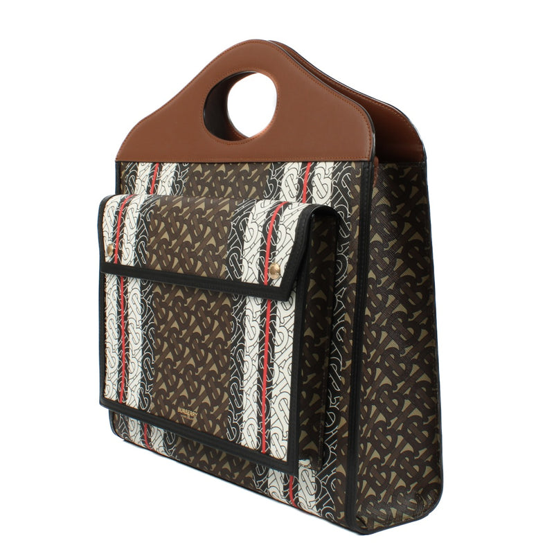 Burberry Monogram Canvas Medium Pocket Tote Bag