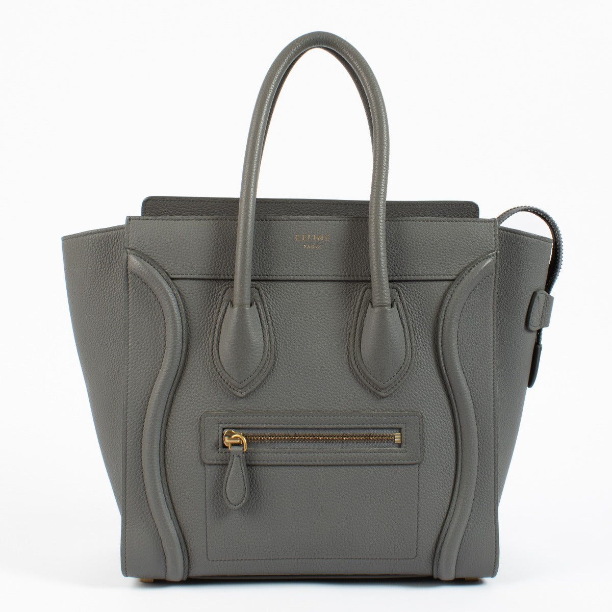Celine Grey Drummed Calfskin Micro Luggage Bag