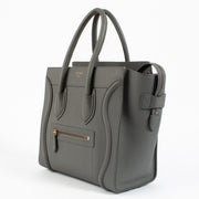 Celine Grey Drummed Calfskin Micro Luggage Bag