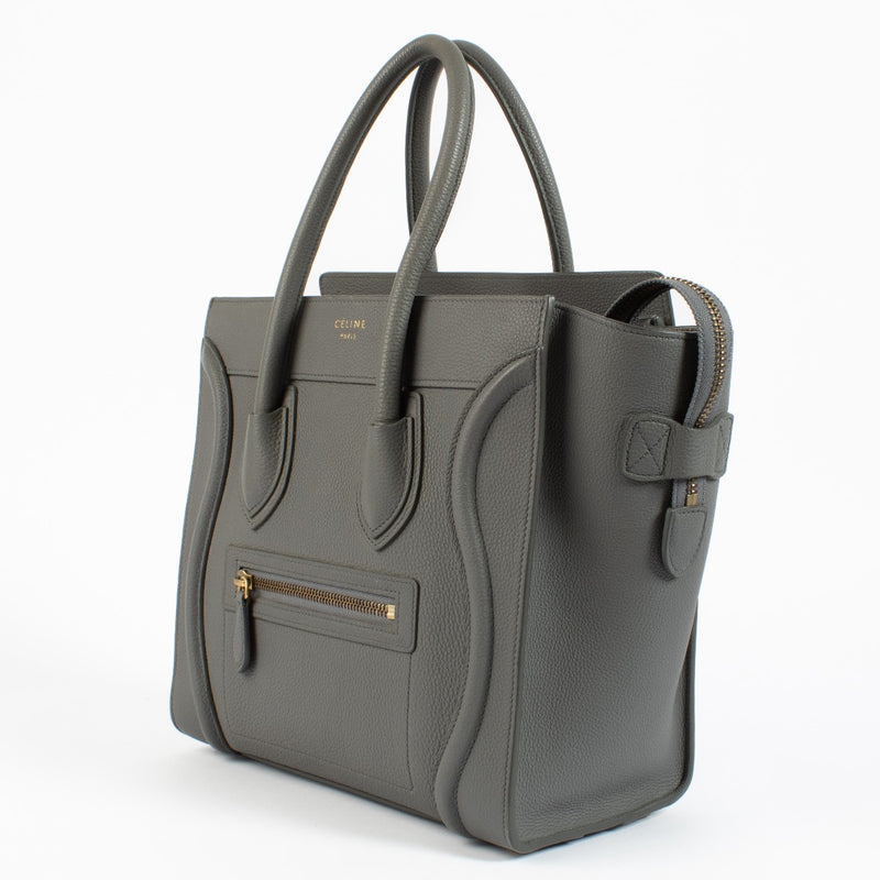 Celine Grey Drummed Calfskin Micro Luggage Bag