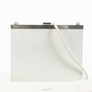 Celine White Leather Mini Clasp Bag