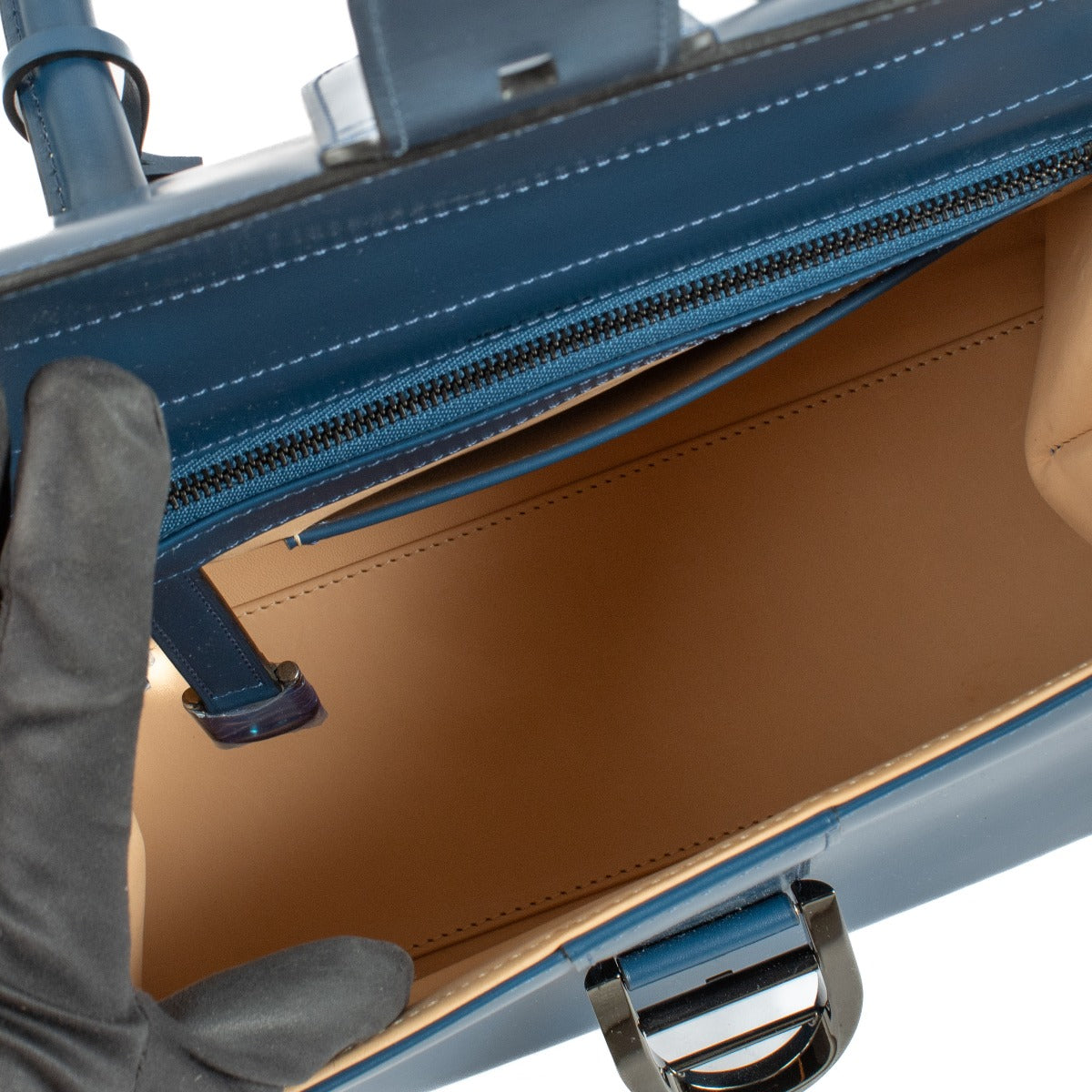 Delvaux Bleu de Prusse Box Calf Brillant MM