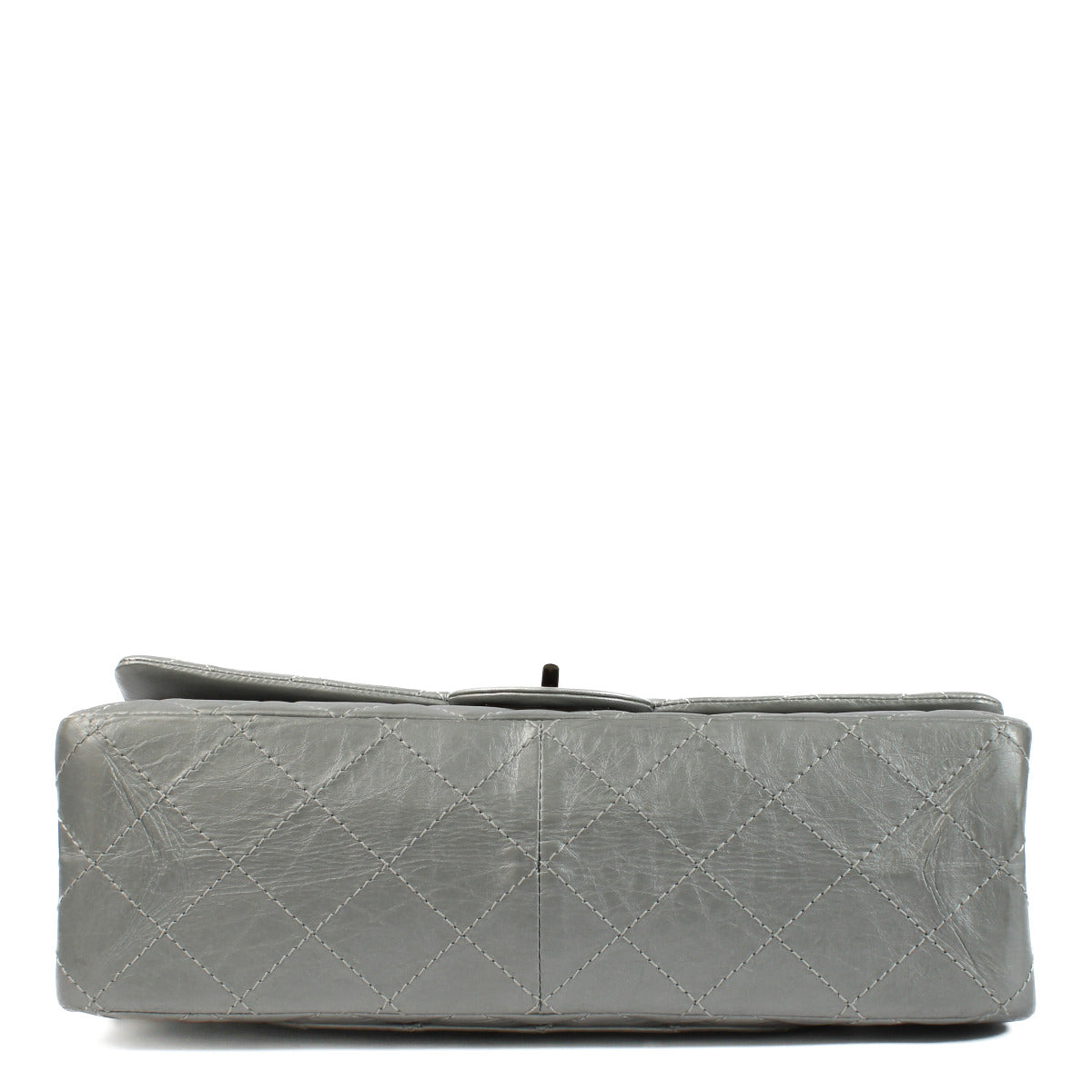 Chanel Mat Metallic Zilveren Maxi 2.55 Tas