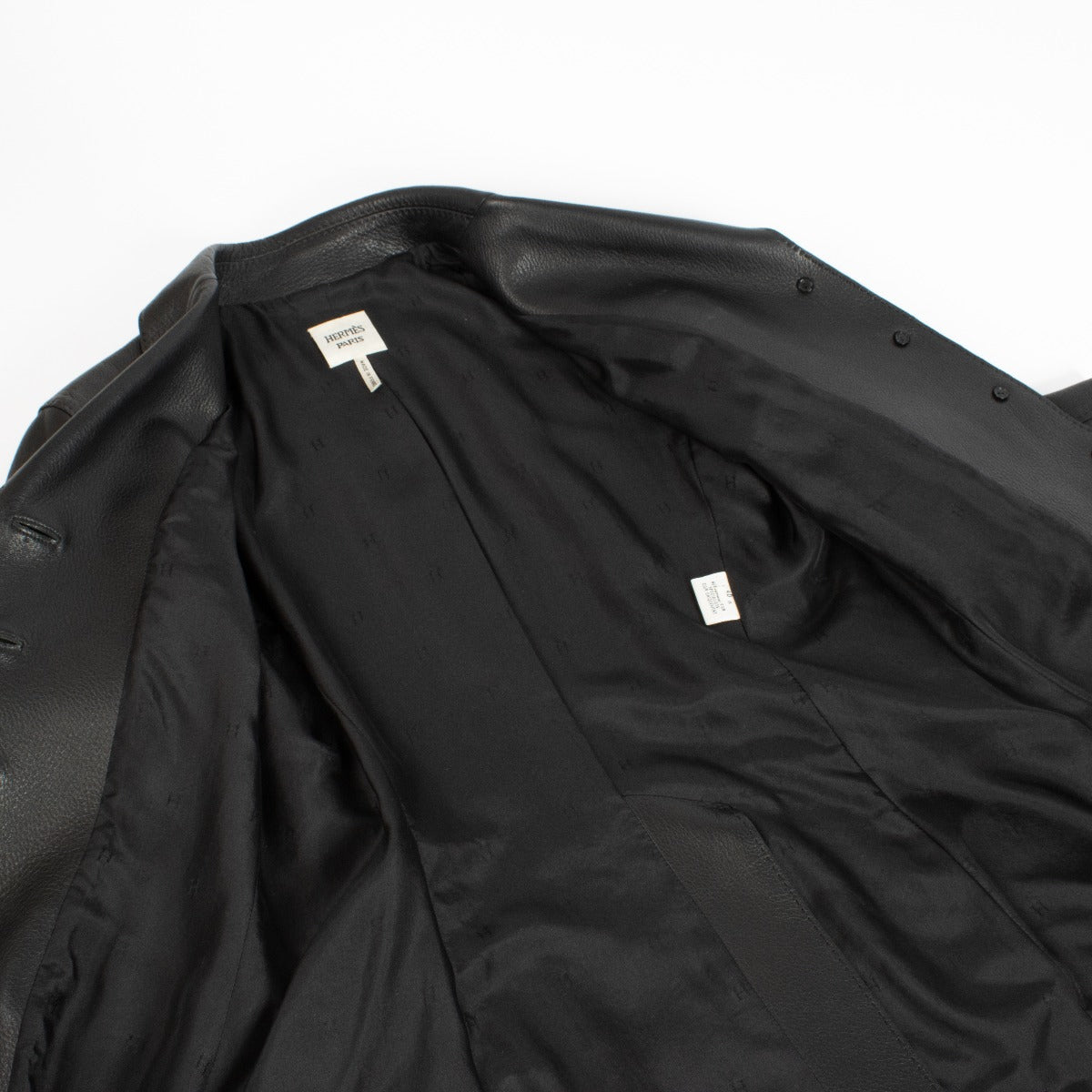 Veste en cuir Hermès noire - Taille FR40