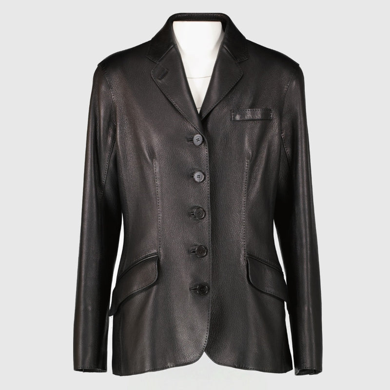 Hermès Black Leather Jacket - Size FR40