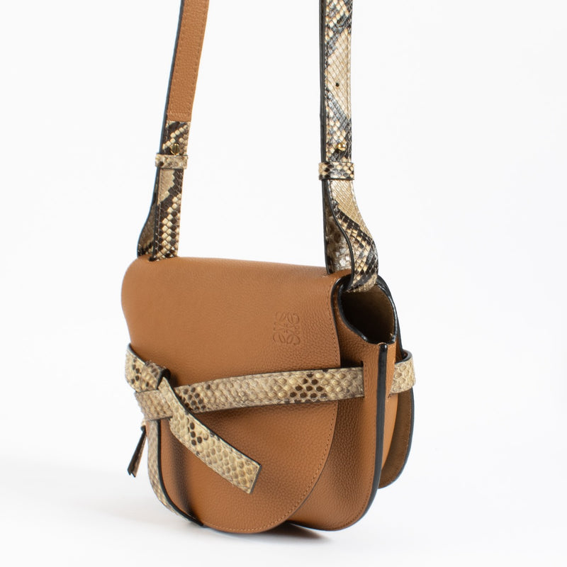 Shop 100% authentic second hand Loewe Cognac Python Gate Shoulder Bag on Labellov.com