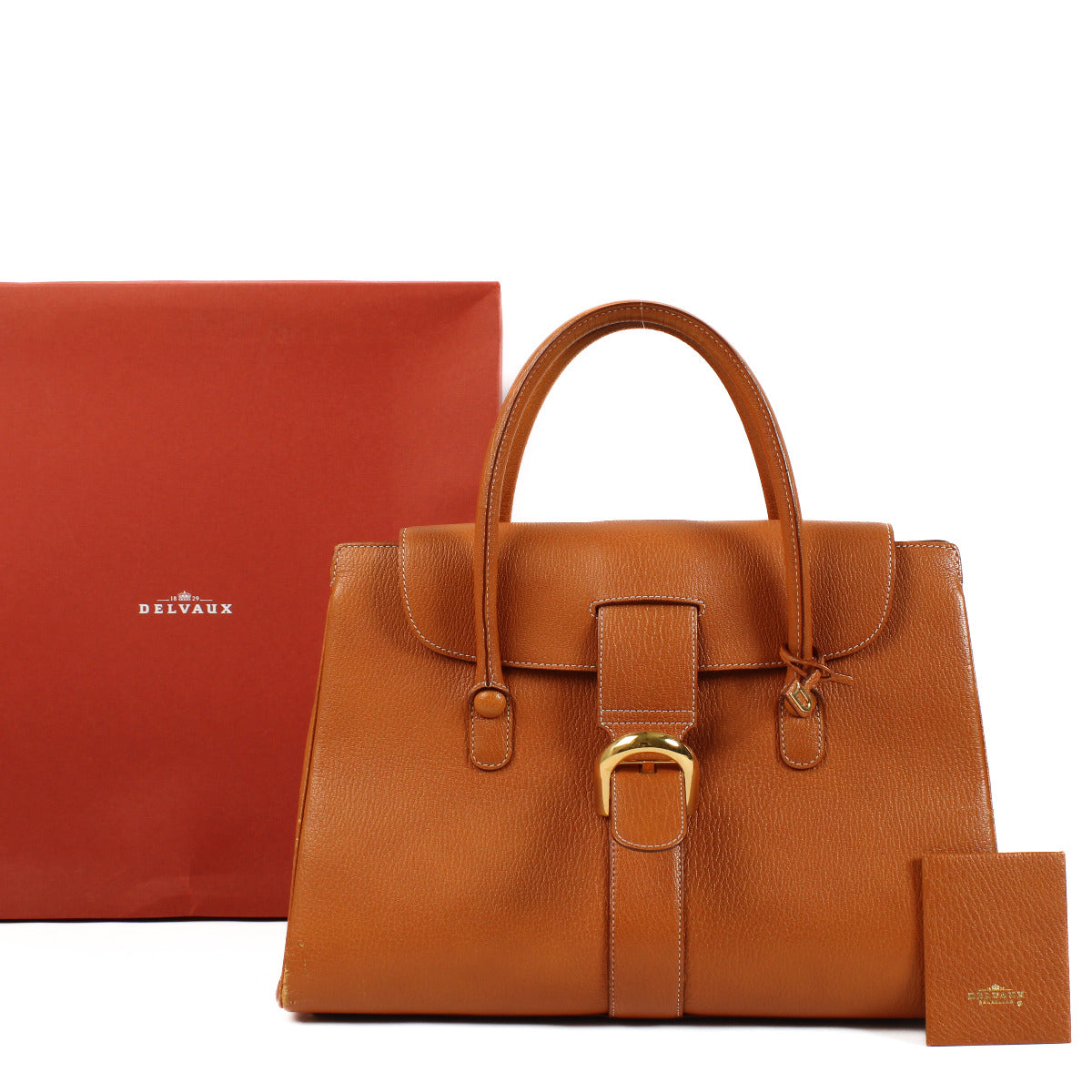 Delvaux Cognac Cabriolet Top Handle Bag pour le meilleur prix chez Labellov à Anvers et Knokke.