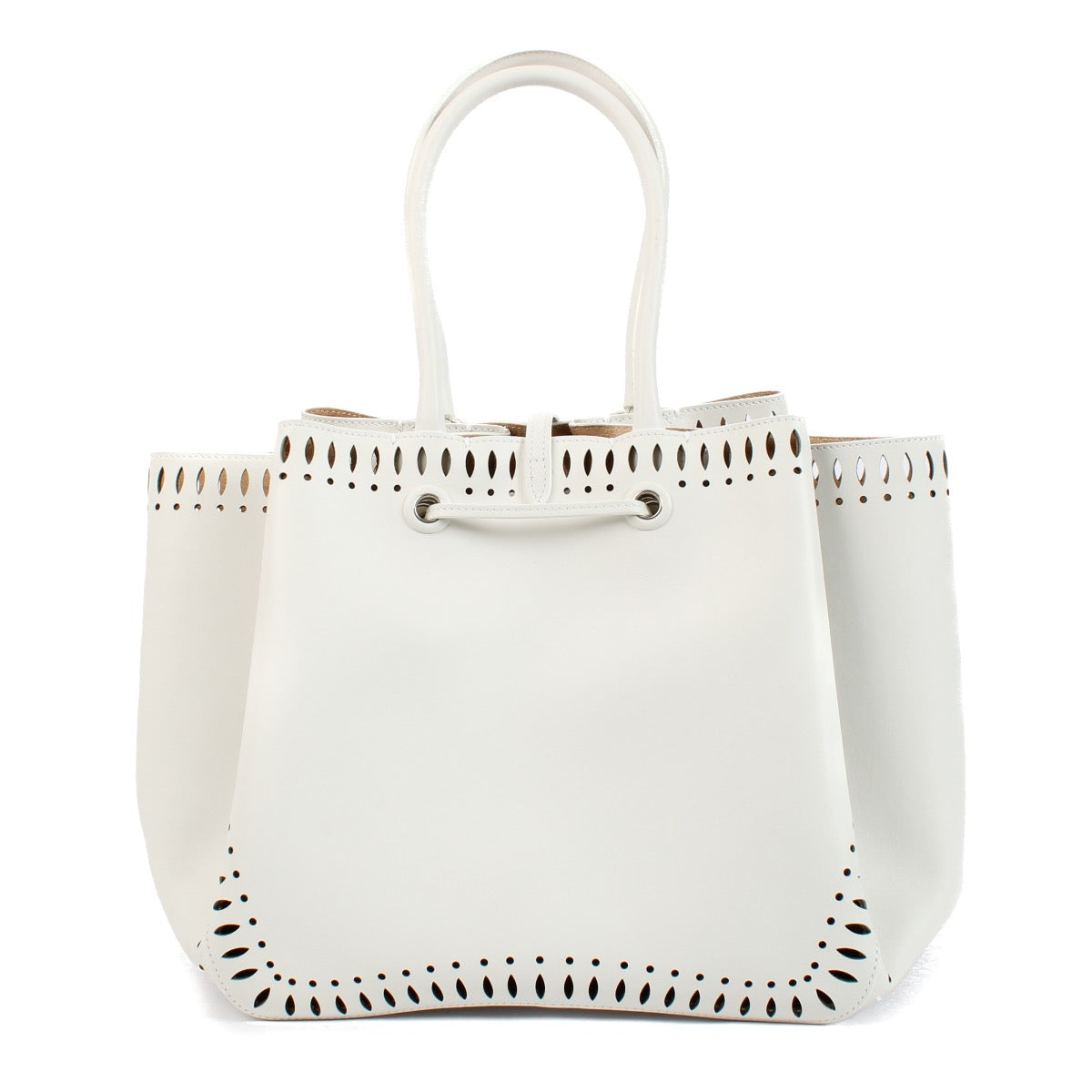 shop 100% authentic second hand Alaïa White Angele 25 Top Handle Bag on Labellov.com