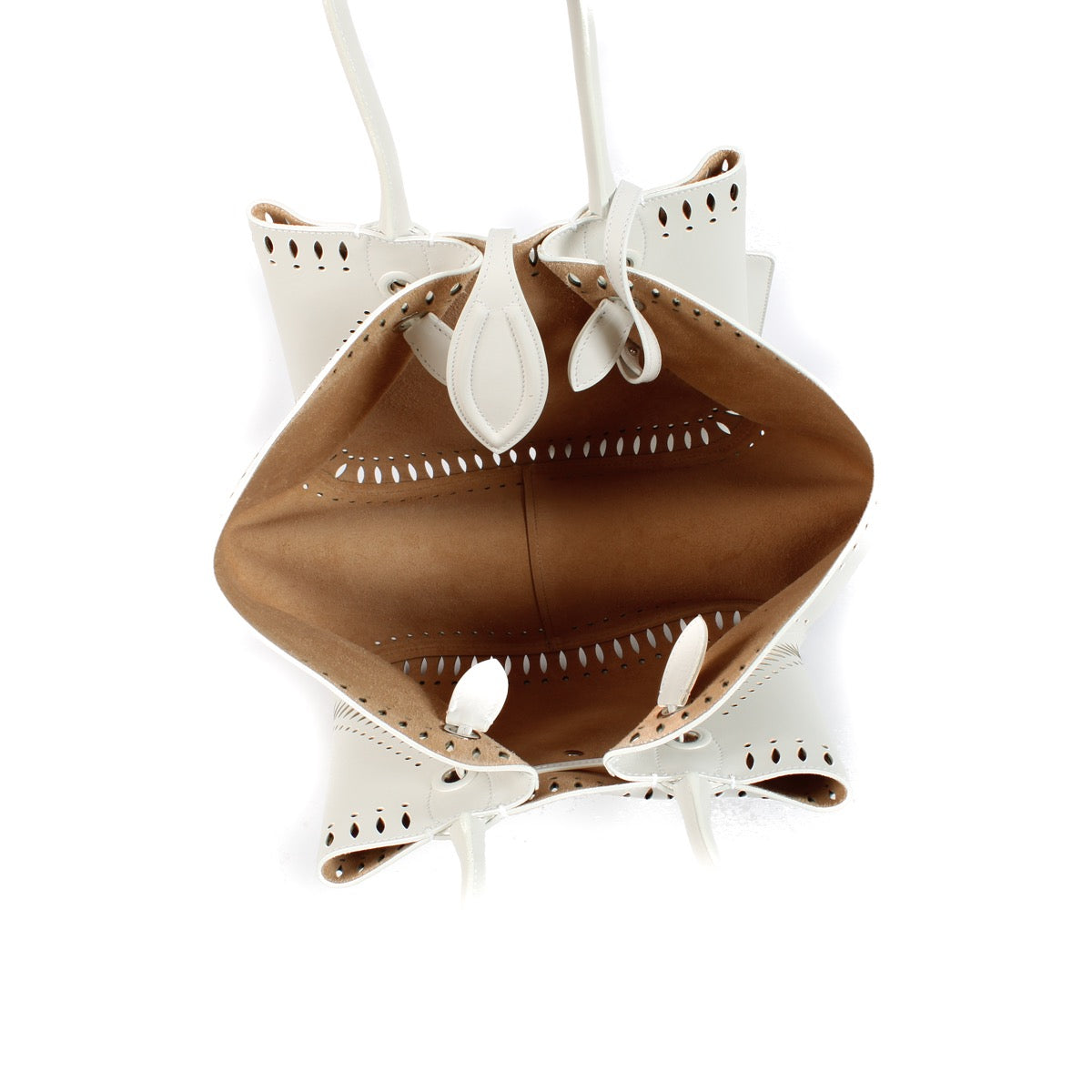 shop 100% authentic second hand Alaïa White Angele 25 Top Handle Bag on Labellov.com