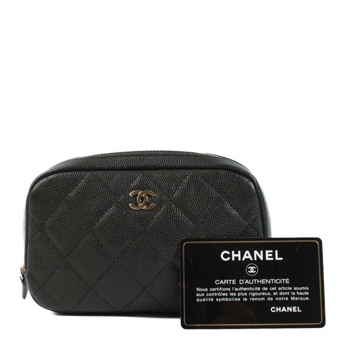 shop 100% authentic second hand chanel black Caviar Pouch on Labellov.com